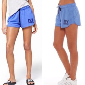 Ivy park sweat short roll‎ down elastic drawstring waist Periwinkle blue size L
